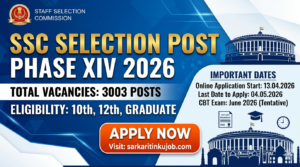 SSC Selection Post Phase XIV Notification 2026